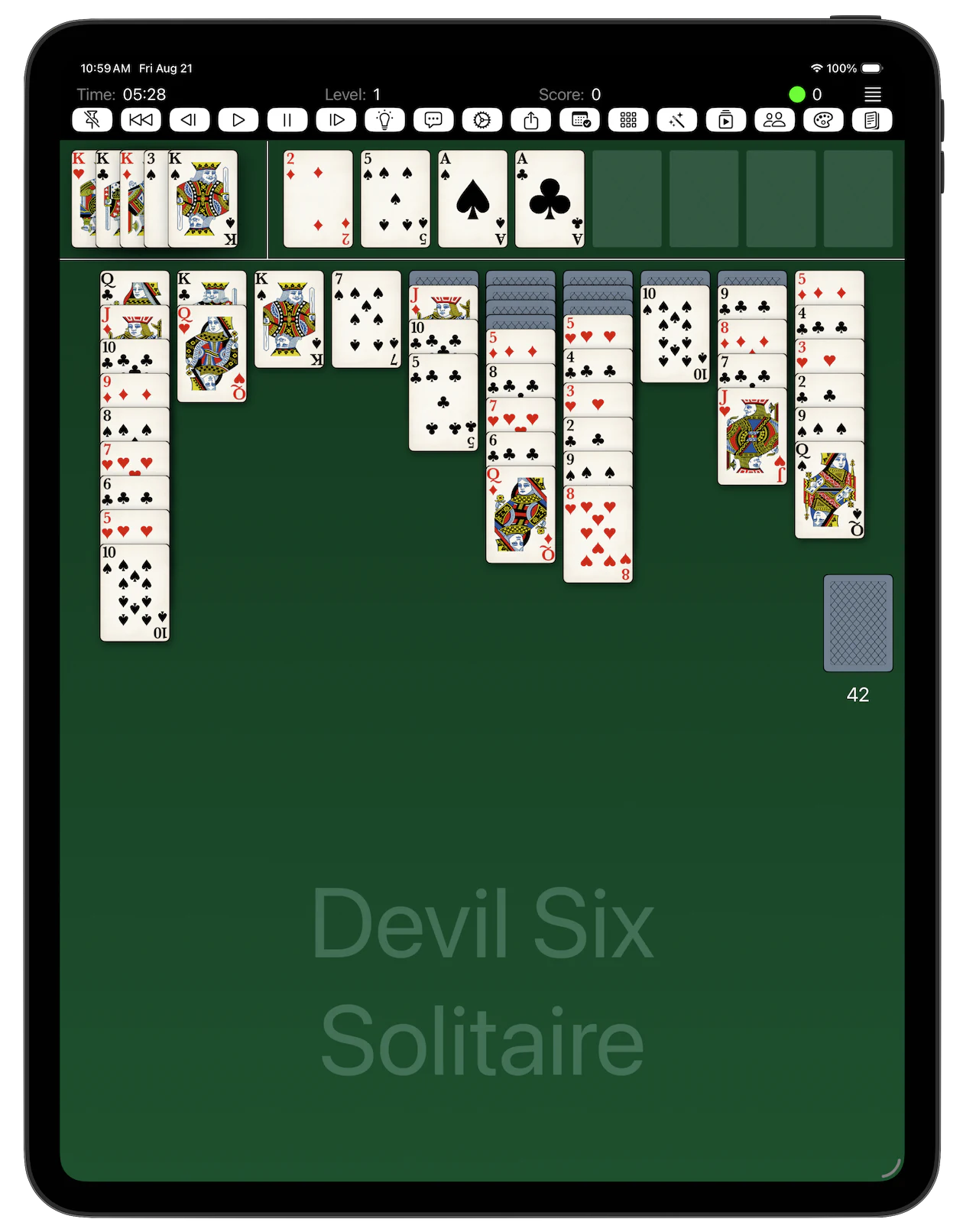 Devil Six Solitaire — Guide Mode