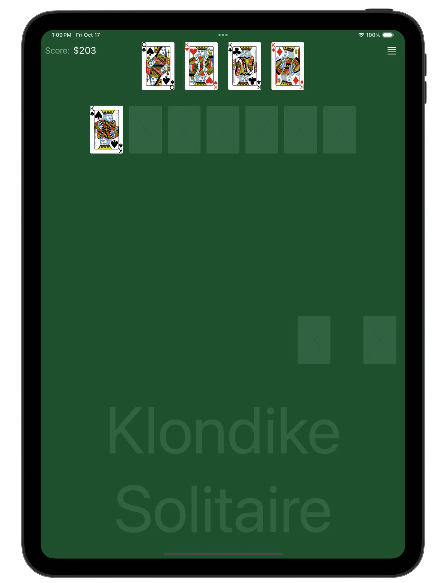 Klondike Solitaire — Standard Scoring