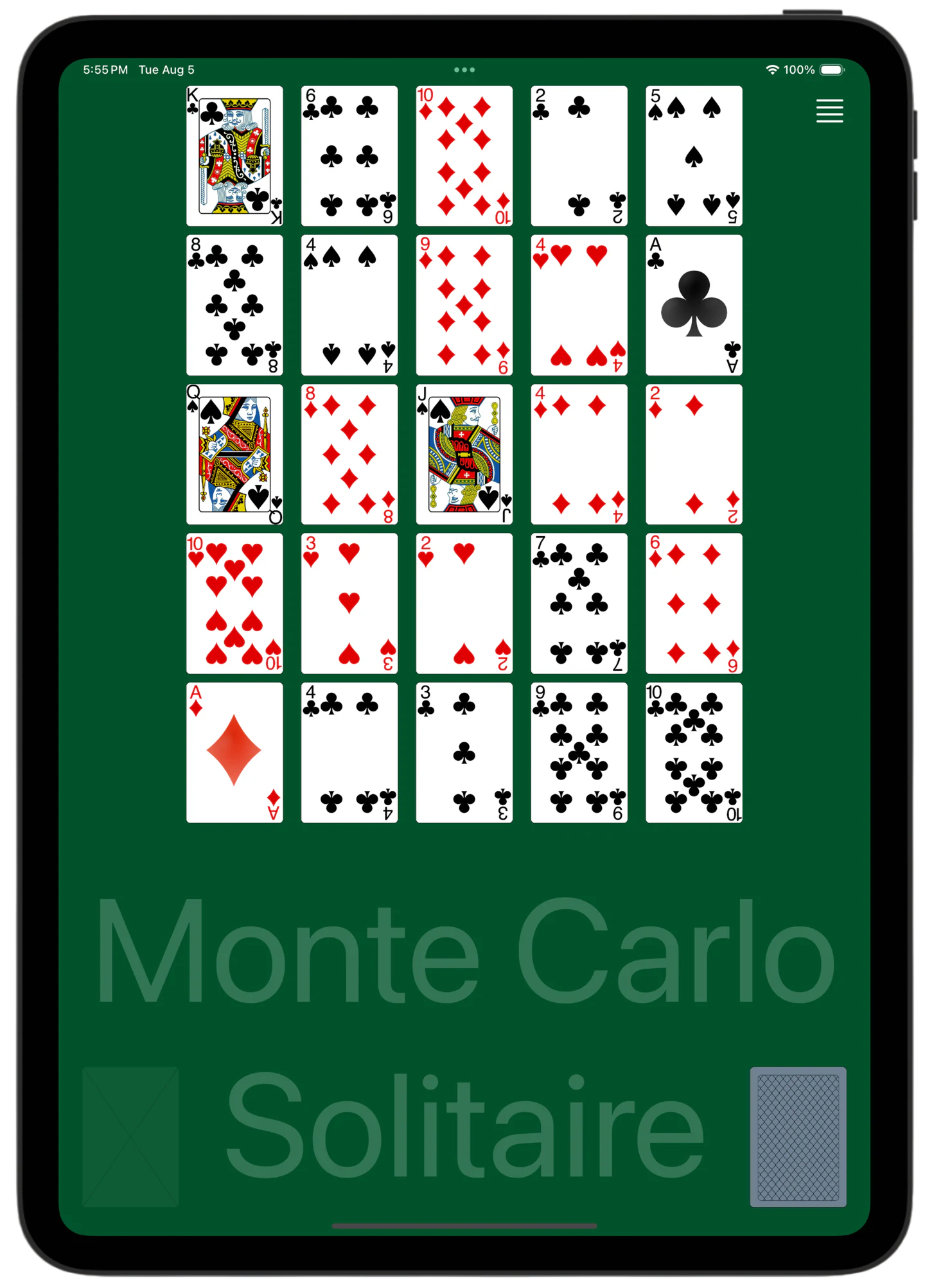 Monte Carlo Solitaire — Rules