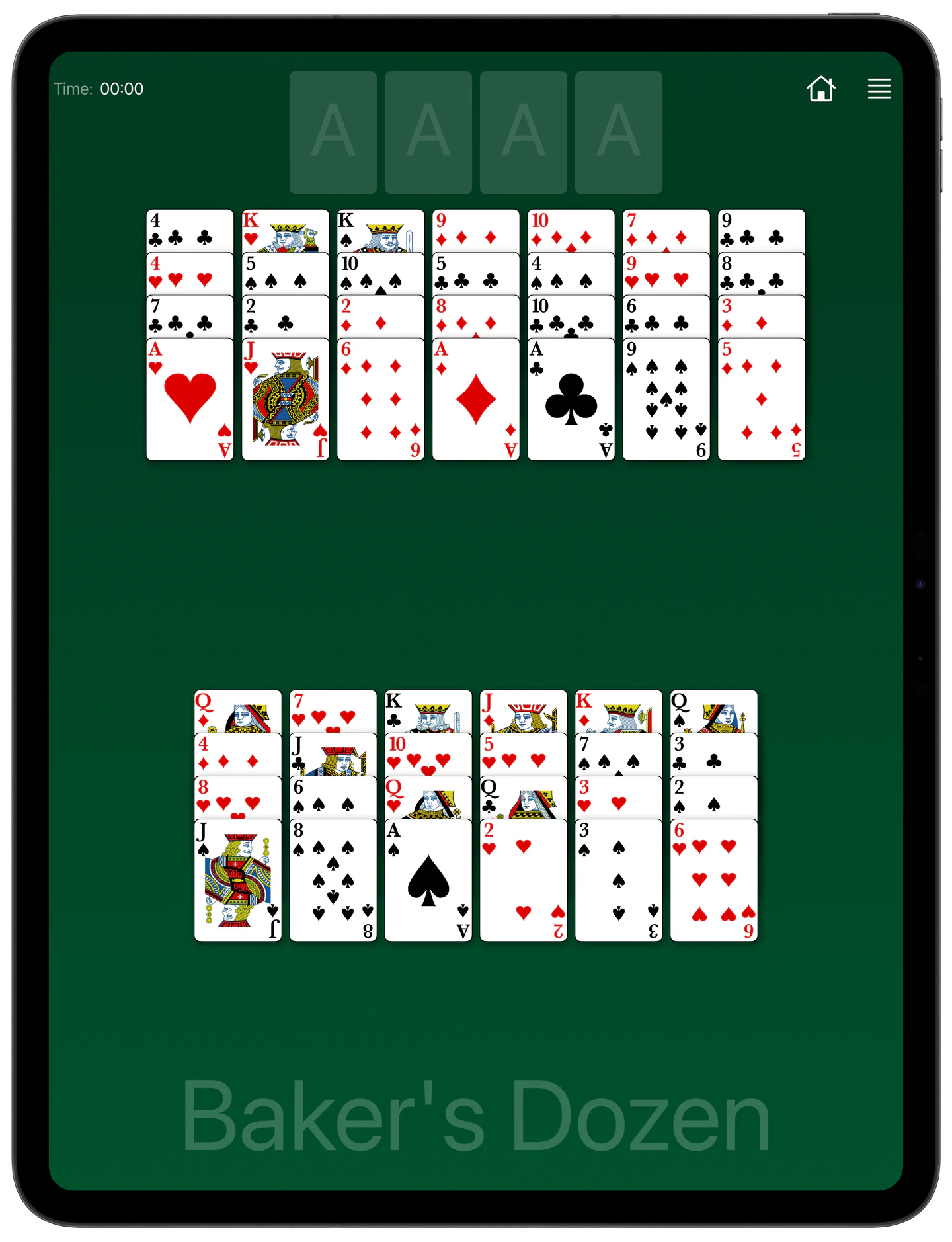 How to Play Baker's Dozen Solitaire — Rules