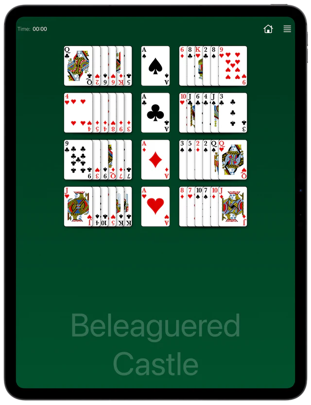 Beleaguered Castle Solitaire board layout