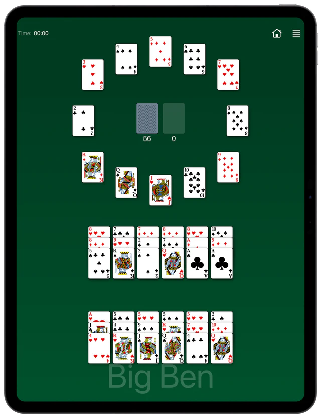 Big Ben Solitaire board layout
