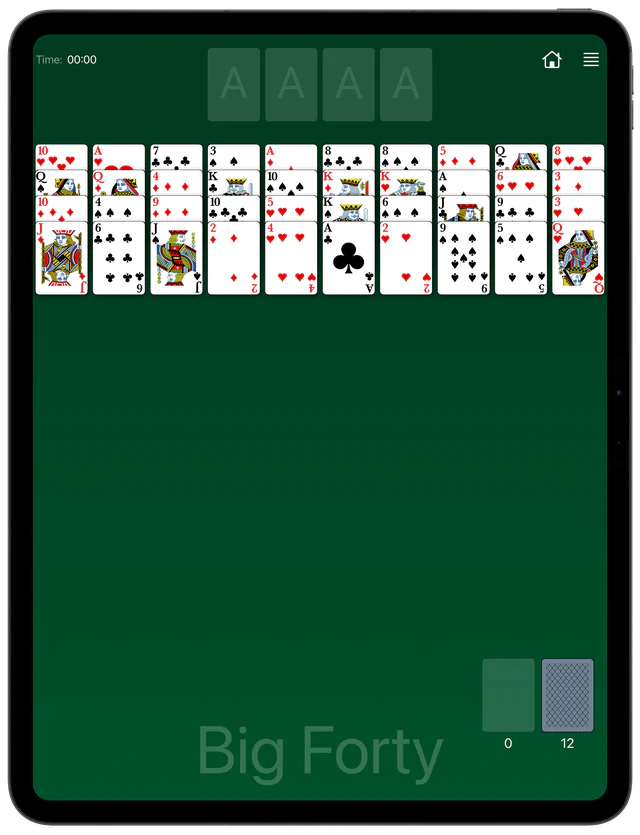 Big Forty Solitaire board layout