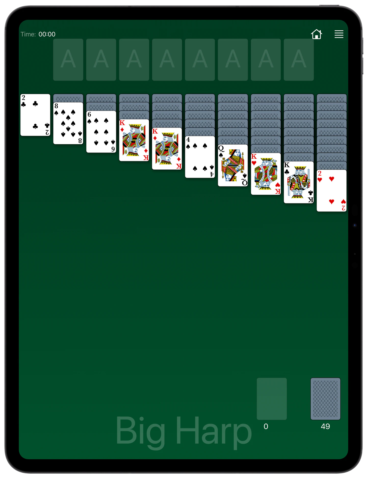 How to Play Big Harp Solitaire — Rules