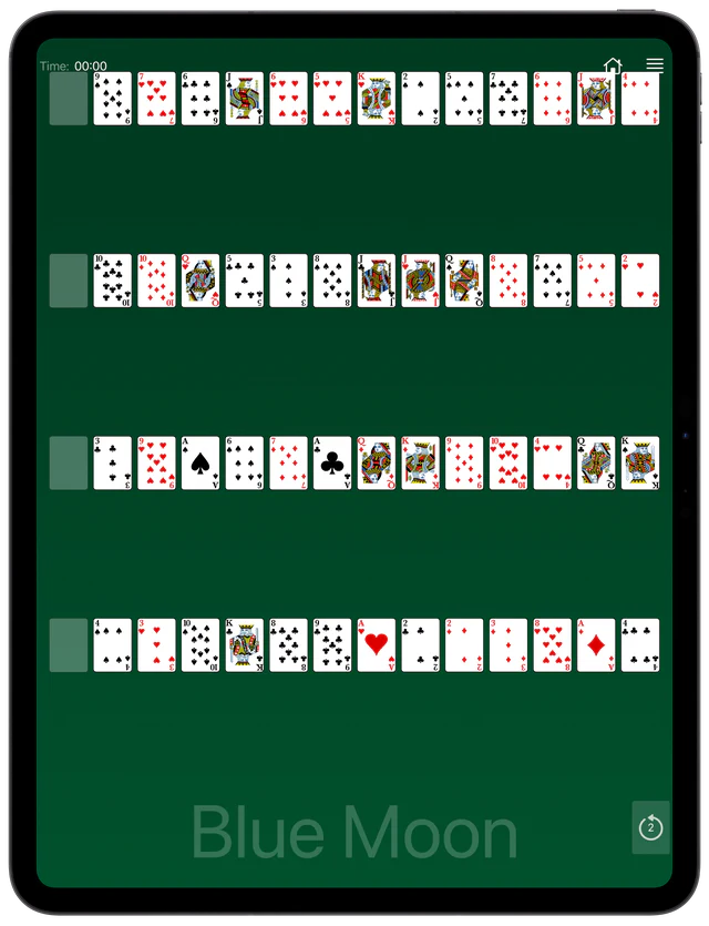 Blue Moon Solitaire board layout