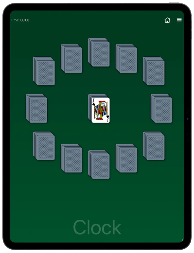 Clock Solitaire board layout