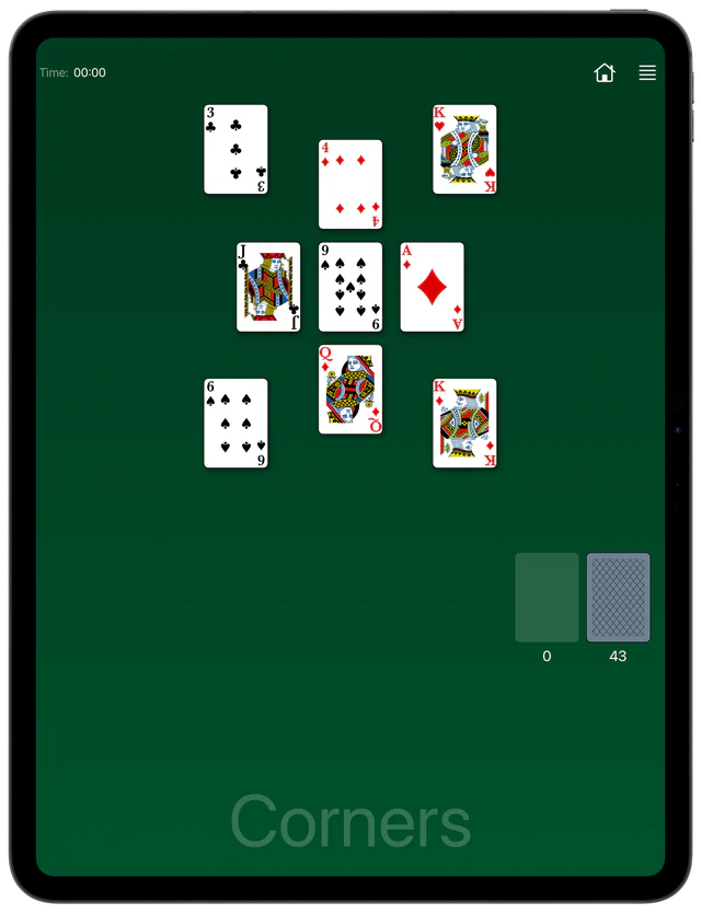 Corners Solitaire board layout