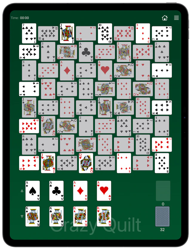 Crazy Quilt Solitaire board layout