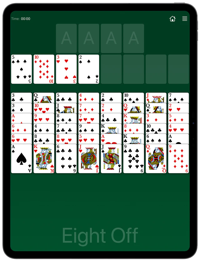 Eight Off Solitaire board layout