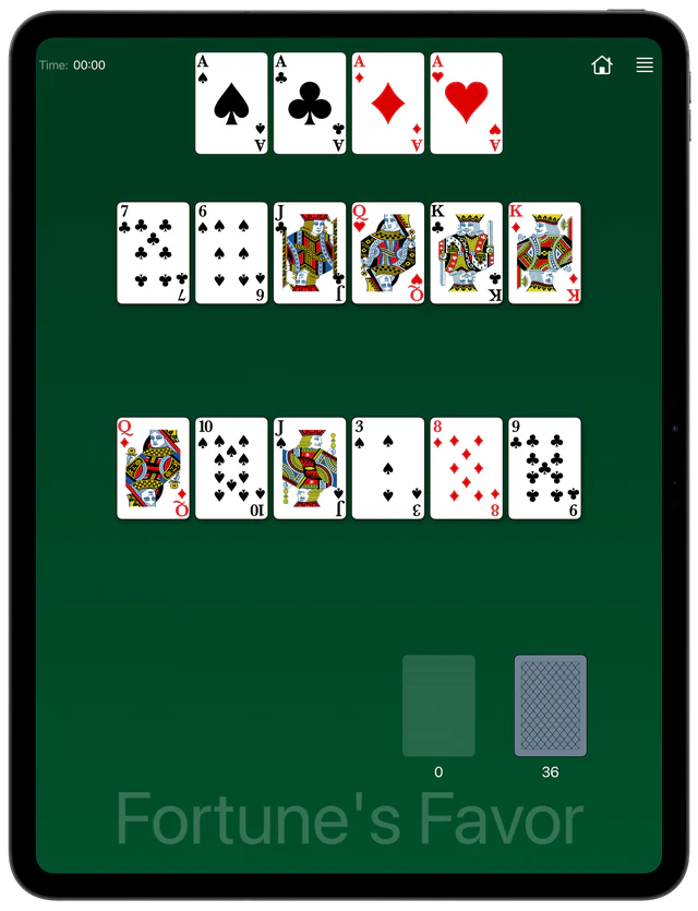 Fortune's Favor Solitaire board layout