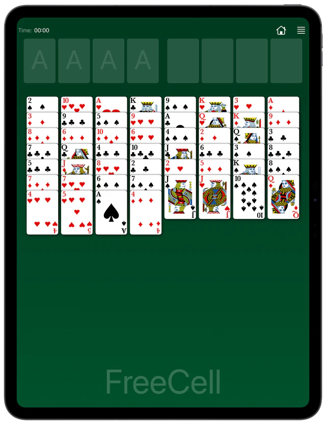 FreeCell Solitaire board layout
