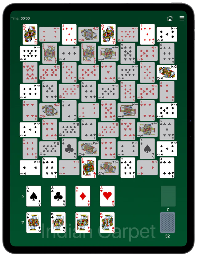 Indian Carpet Solitaire board layout