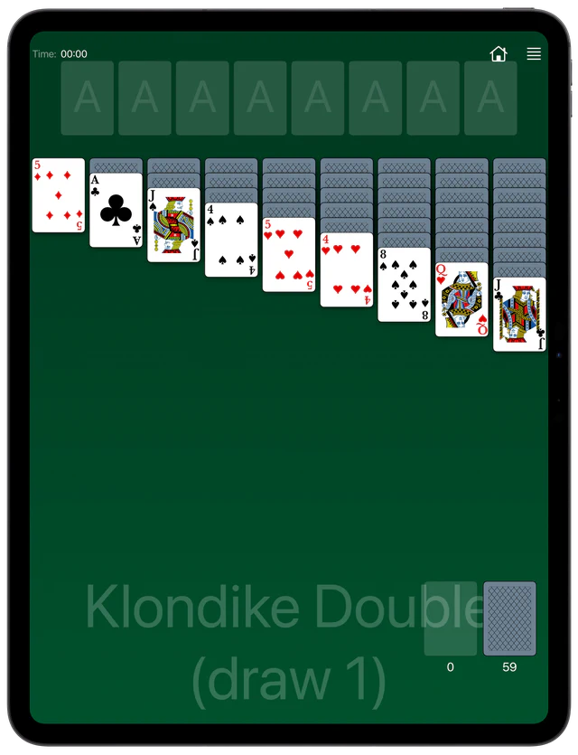 Klondike Double Solitaire board layout