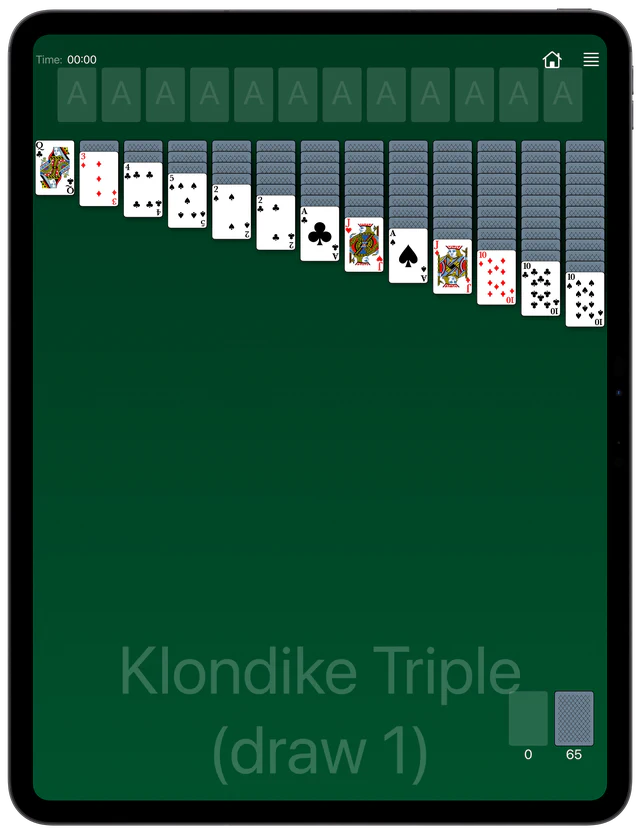 Klondike Triple Solitaire board layout