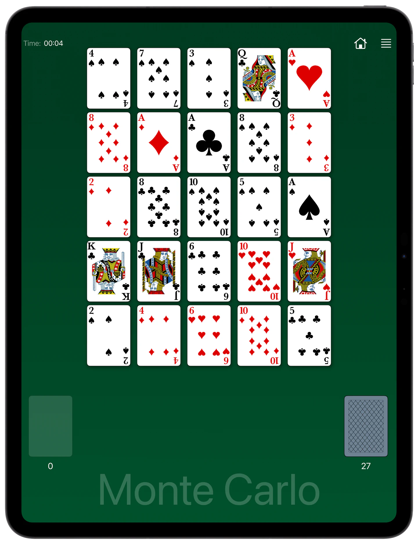 How to Play Monte Carlo Solitaire — Rules