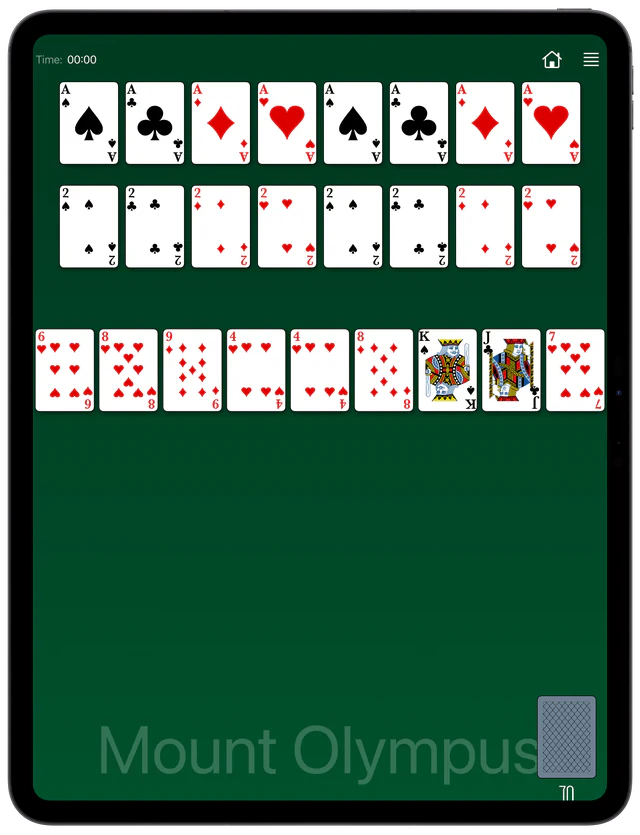 Mount Olympus Solitaire board layout