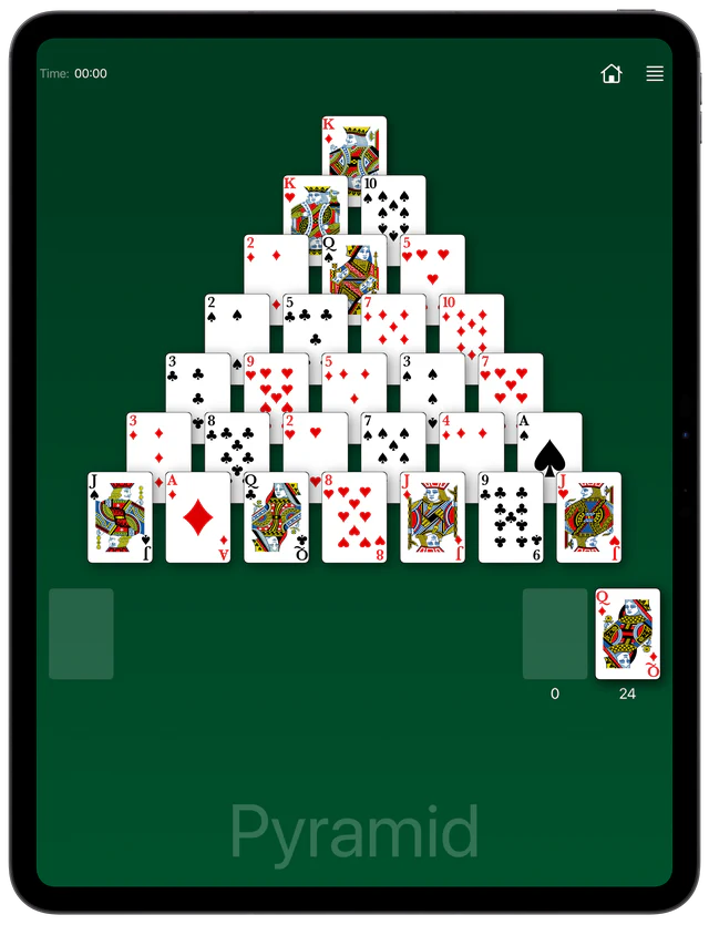 Pyramid Solitaire board layout