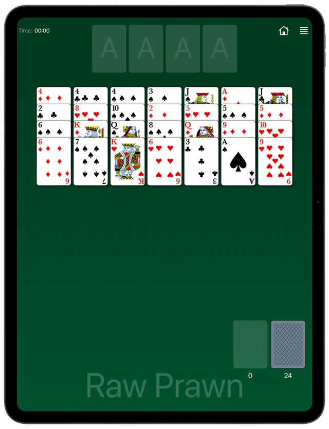 Raw Prawn Solitaire board layout