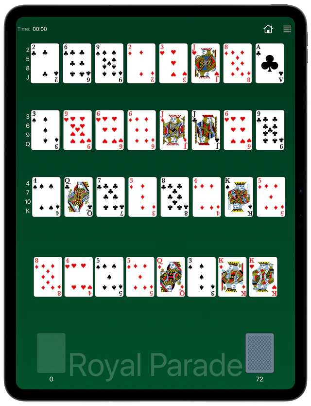 Royal Parade Solitaire board layout