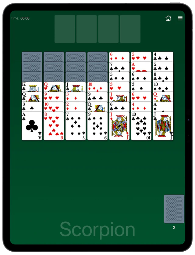 Scorpion Solitaire board layout