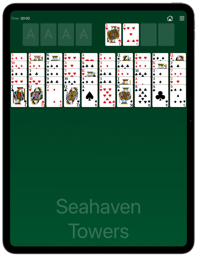 Seahaven Towers Solitaire board layout