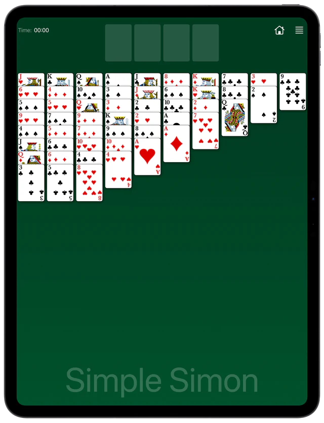 Simple Simon Solitaire board layout