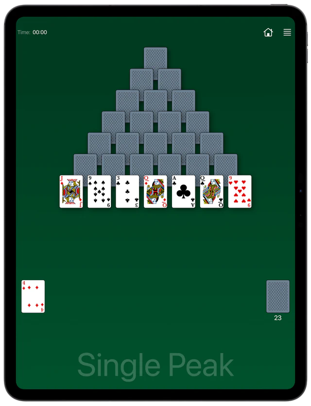 Single Peak Solitaire board layout