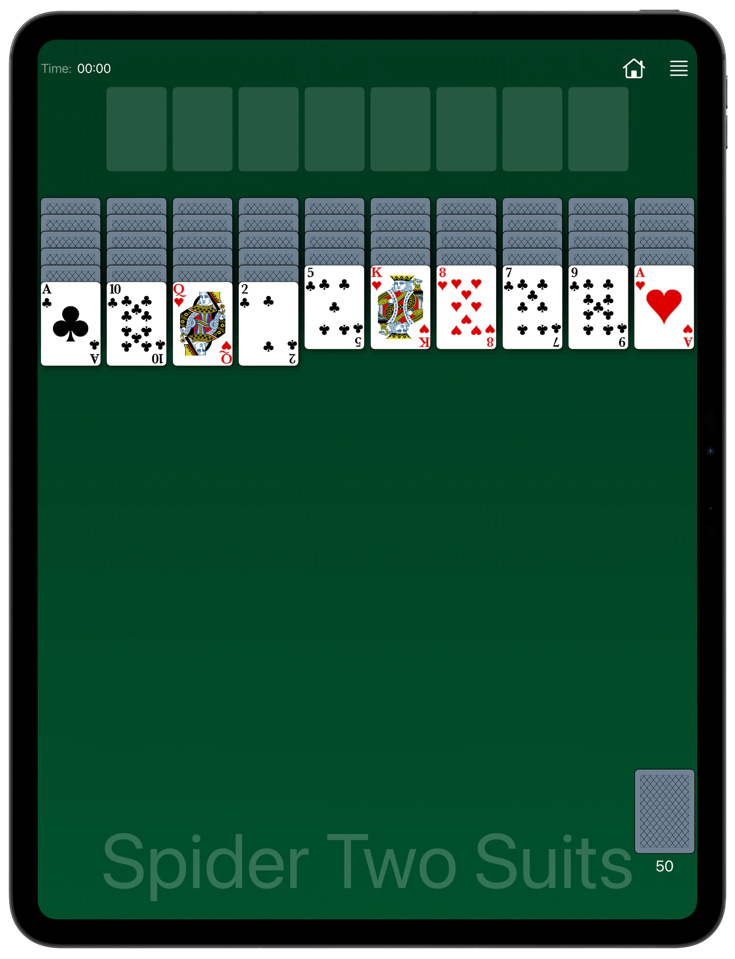 How to Play Spider Two Suits Solitaire — Rules