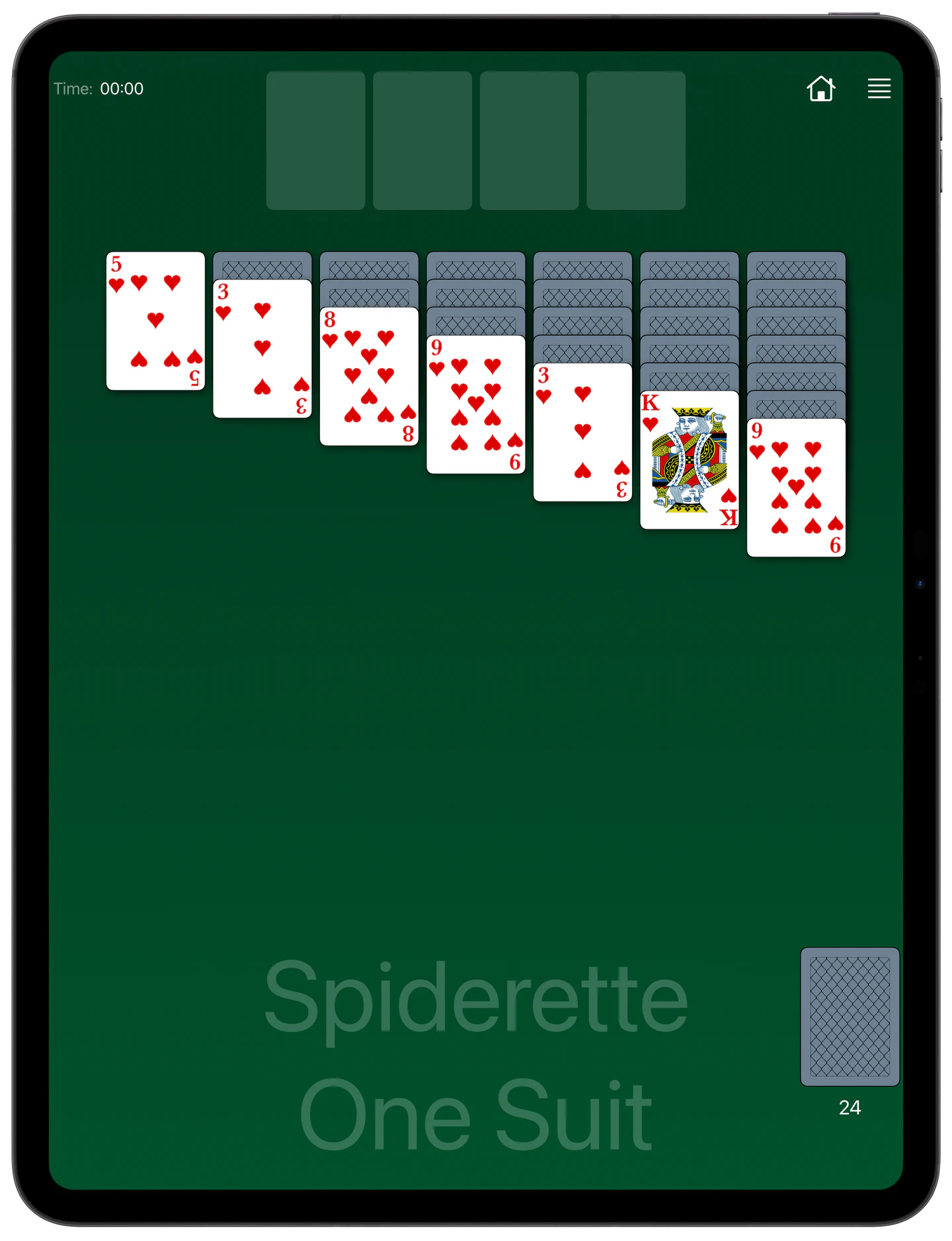 How to Play Spiderette One Suit Solitaire — Rules