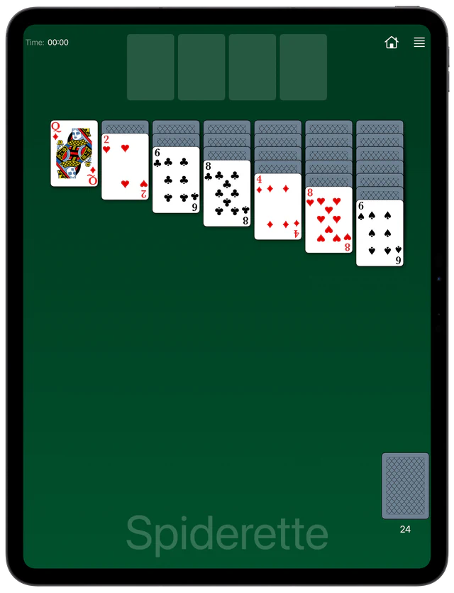 Spiderette Solitaire board layout
