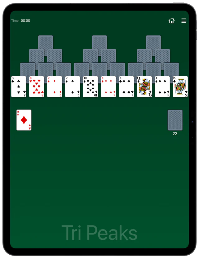 TriPeaks Solitaire board layout