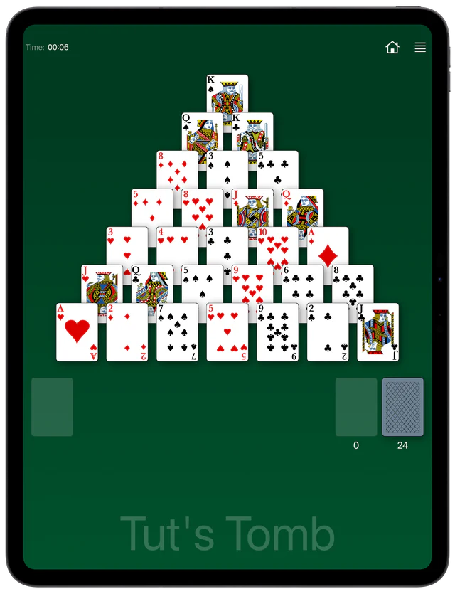Tut's Tomb Solitaire board layout