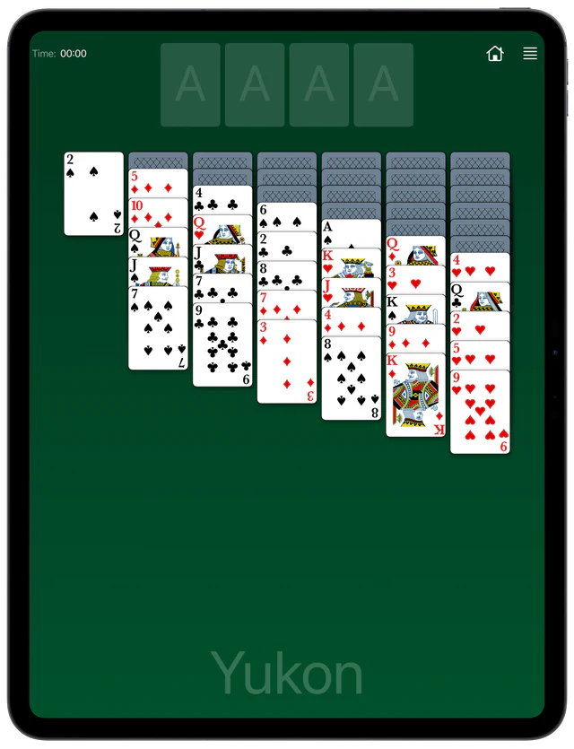 Yukon Solitaire board layout