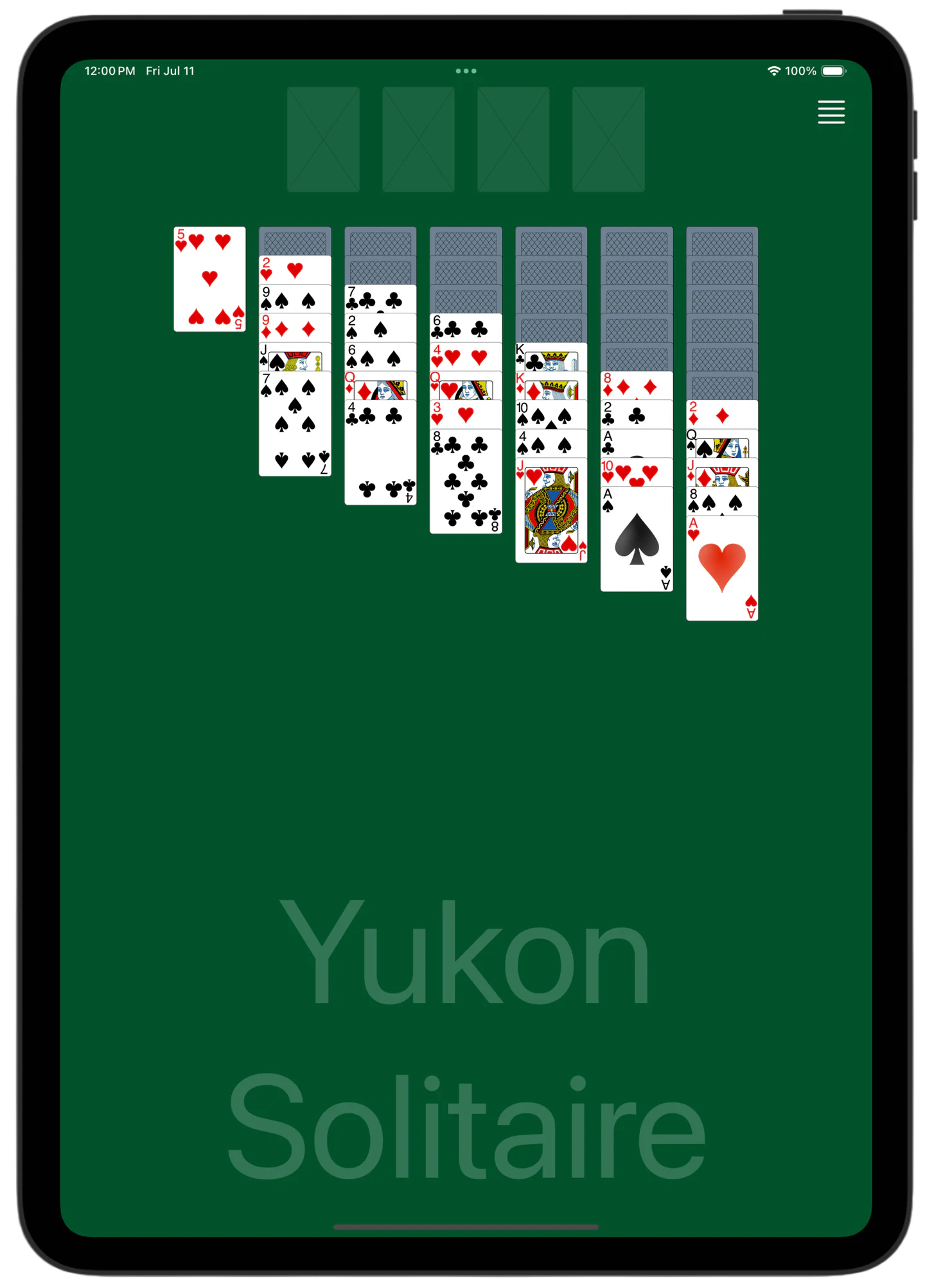 Yukon Solitaire — Rules